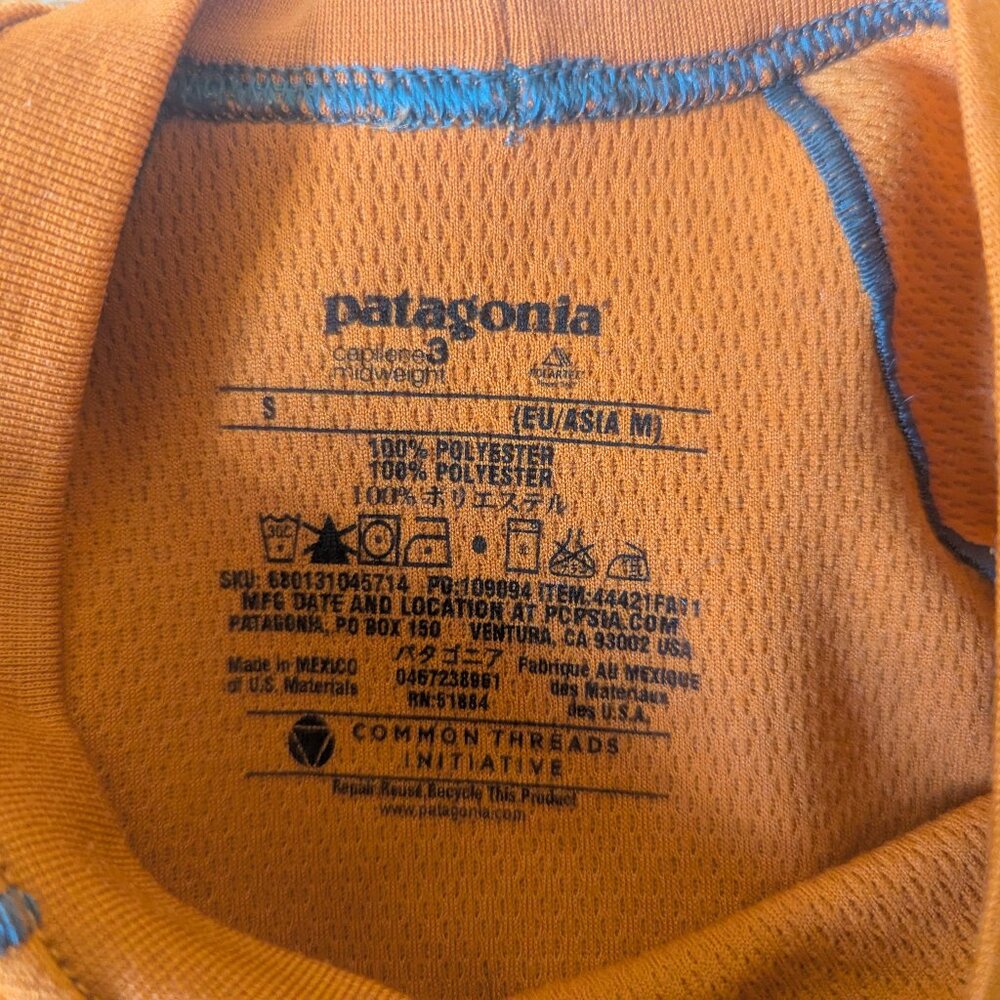 Patagonia Capilene Midweight Thermal baselayer shirt in burnt orange, size small - Picture 5 of 5